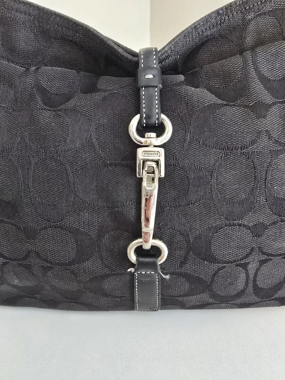 Coach Black Signature Canvas Shoulder Bag